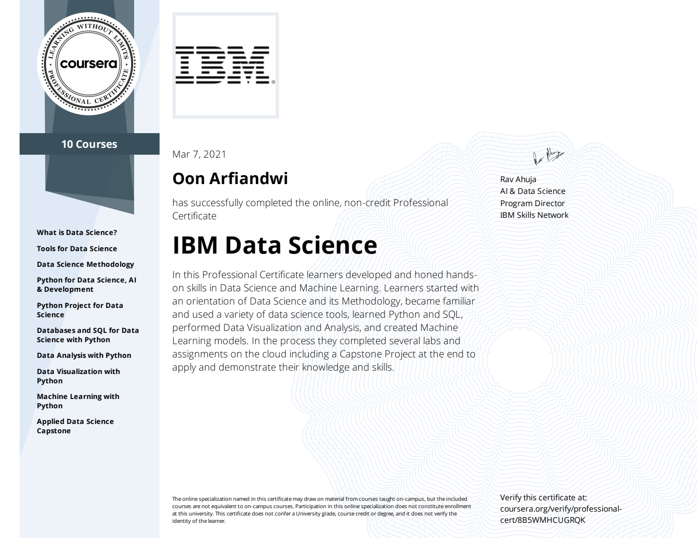 Coursera IBM Data Science