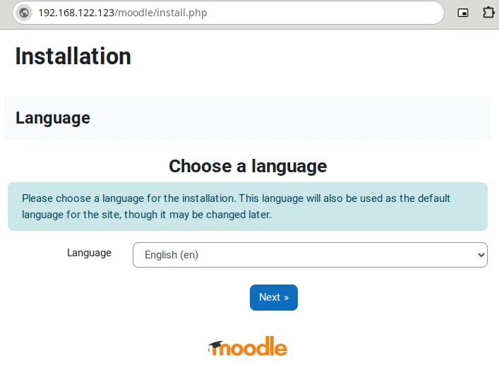 Moodle Installation Page